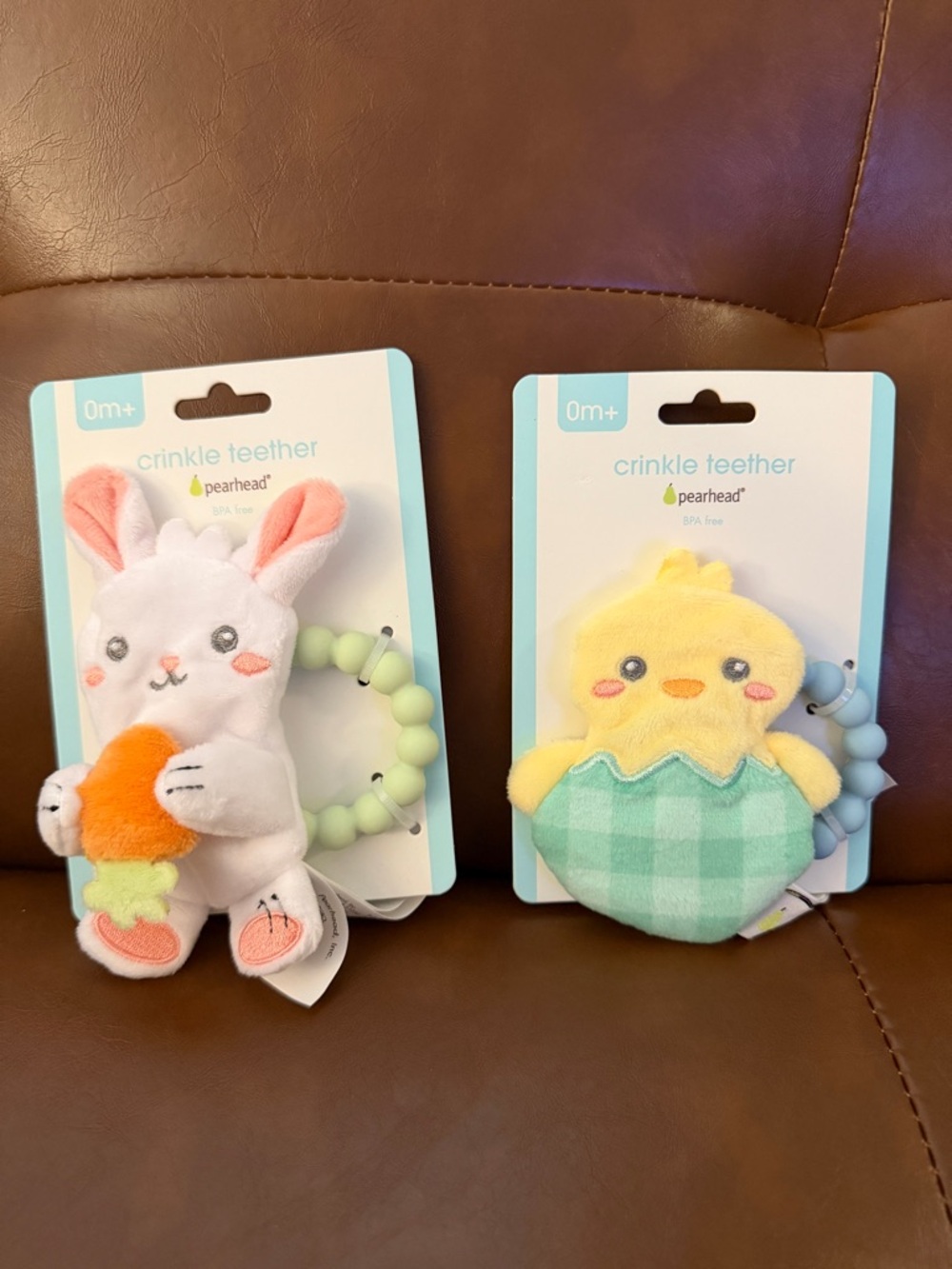Pearhead Bunny & Chick Crinkle Teethers - 2 Ct.